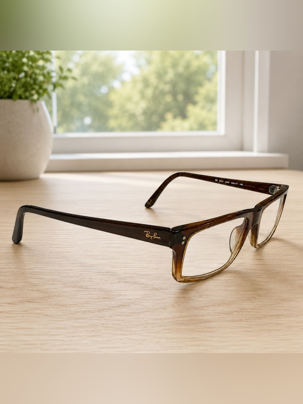 Ray-Ban RB5237 5059 Two-Tone Brown Eyeglasses Frames Only 53-17-145 with Case